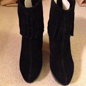 Fringed Suede Wedge Boots by Tapeet Vicini by Giuseppe Zanotti